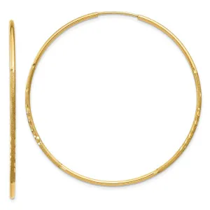 1.25mm, 14k Gold, Diamond-cut Endless Hoops, 48mm (1 13/16 Inch)