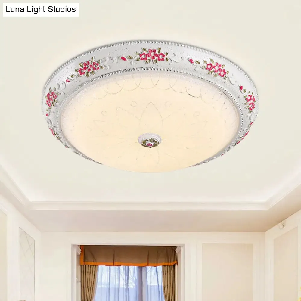 12"/16" Carved Rose Bedroom Flush Lighting: Korea Countryside Resin LED Flush Lamp with Frosted Glass Shade"

Note: Since SEO is important, it is recommended to include specific keywords and limit the title length.