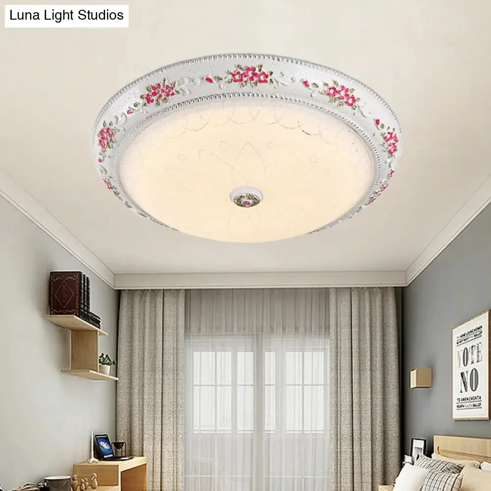 12"/16" Carved Rose Bedroom Flush Lighting: Korea Countryside Resin LED Flush Lamp with Frosted Glass Shade"

Note: Since SEO is important, it is recommended to include specific keywords and limit the title length.