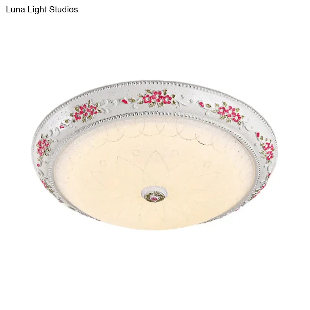 12"/16" Carved Rose Bedroom Flush Lighting: Korea Countryside Resin LED Flush Lamp with Frosted Glass Shade"

Note: Since SEO is important, it is recommended to include specific keywords and limit the title length.