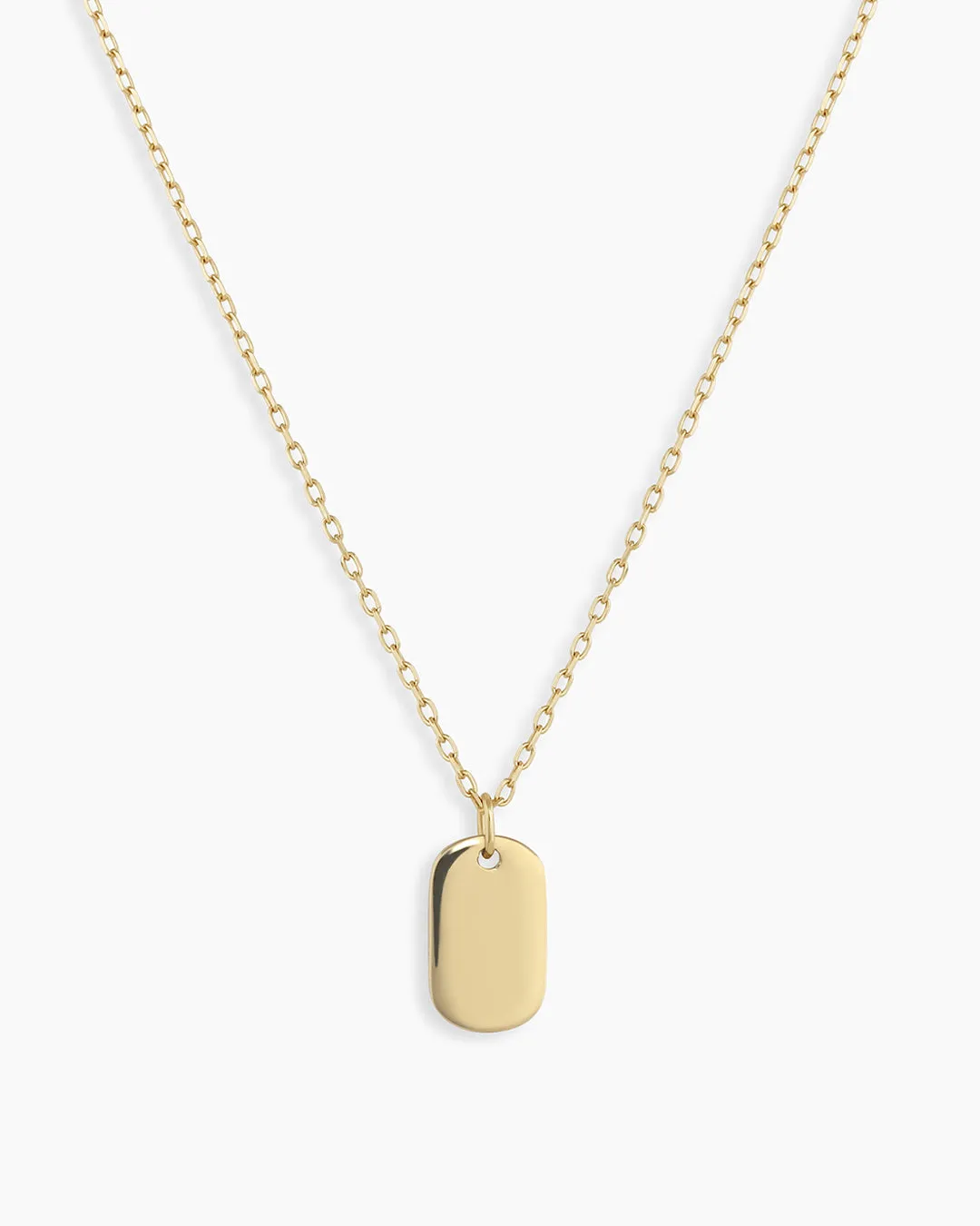 14k Gold Griffin Dog Tag Necklace