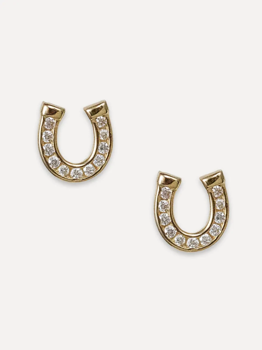 14K Horseshoe Studs