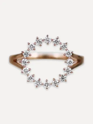 14K Open Circle Ring - Diamond