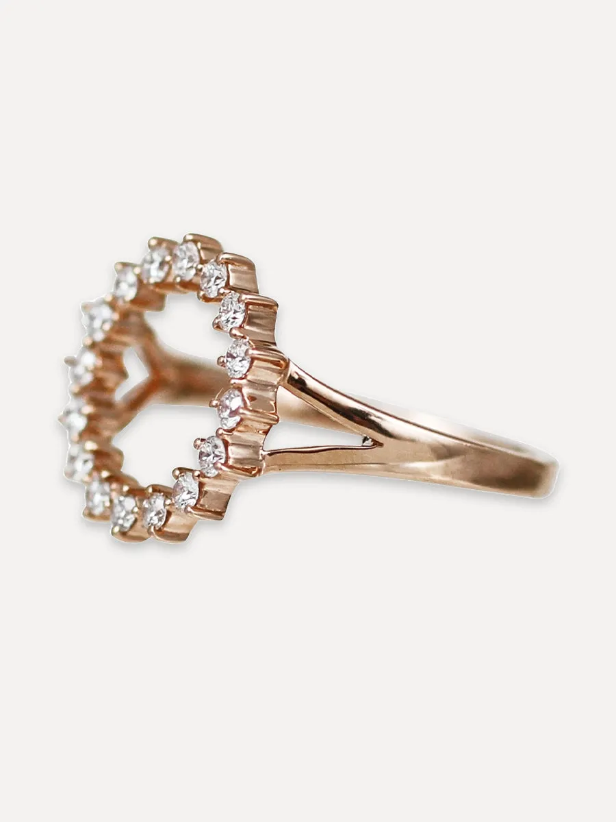 14K Open Circle Ring - Diamond