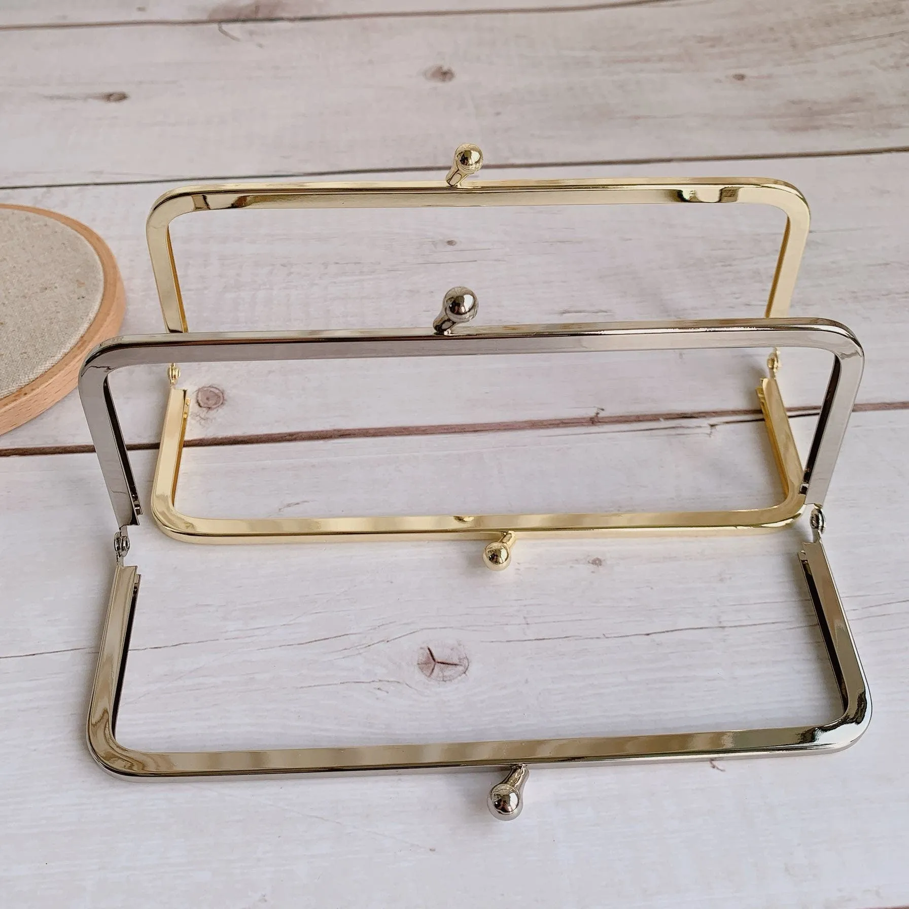 17cm x 6.5cm Purse Frame Clutch Bag Purse Frame Silver/Gold