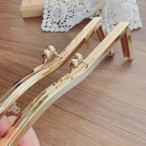 18 x 6cm Wave Shape Purse Frame Glue-In Style Purse Frame Gold/Light Gold