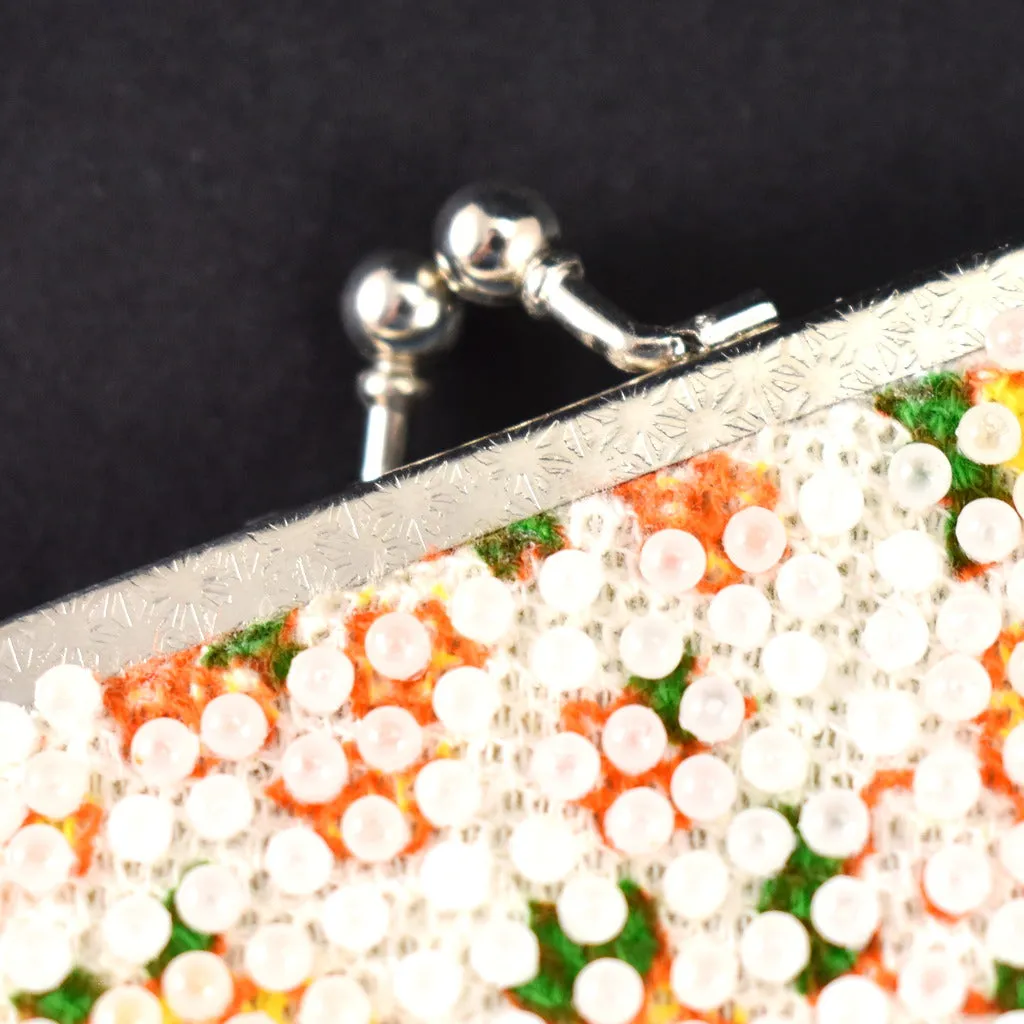 1960s Vintage White Candy Dot Coin Purse