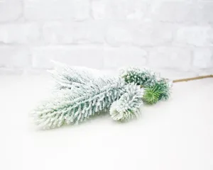 22" Flocked Glitter Pine Spray