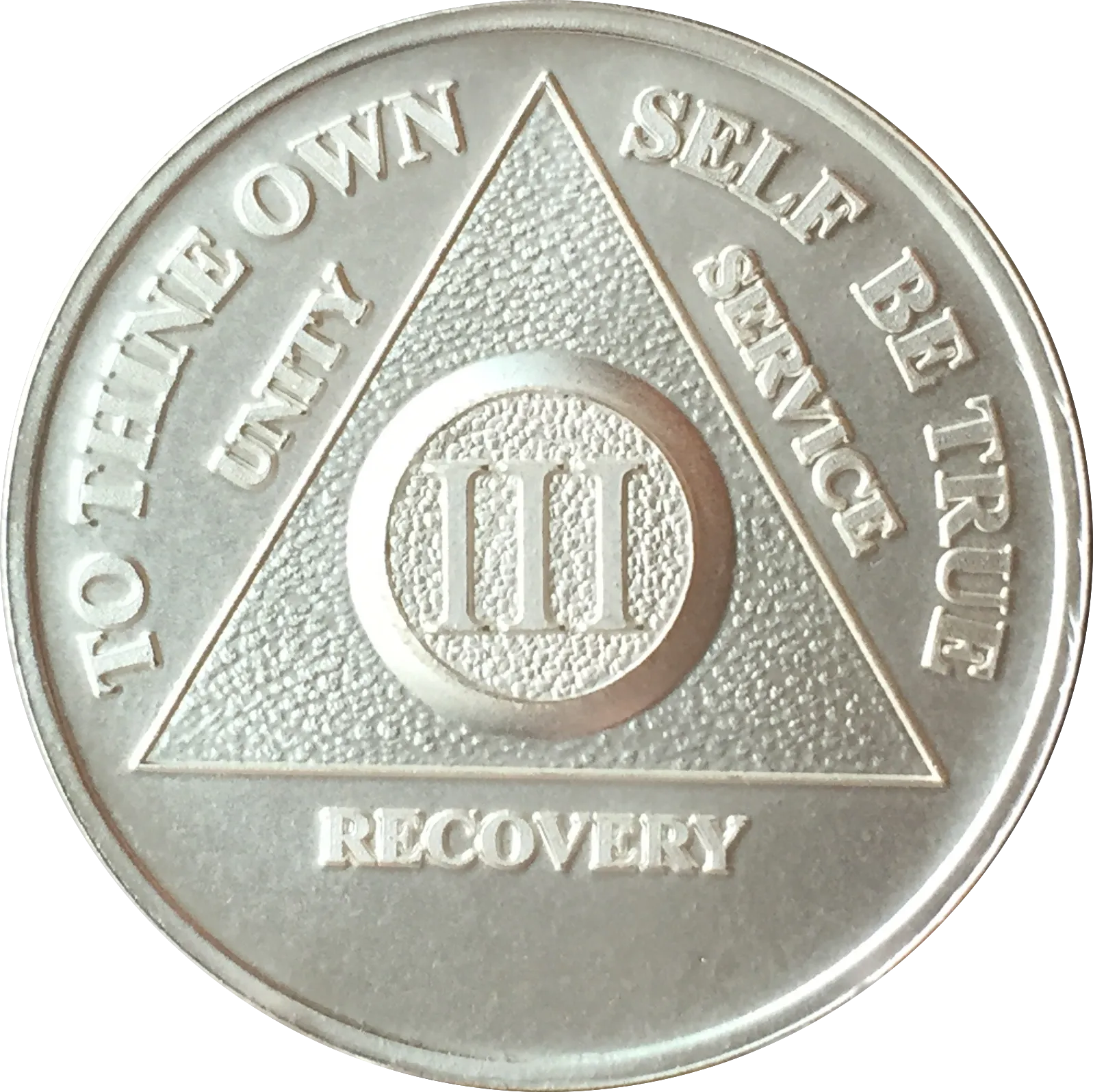 3 Year AA Medallion .999 Fine Silver Sobriety Chip