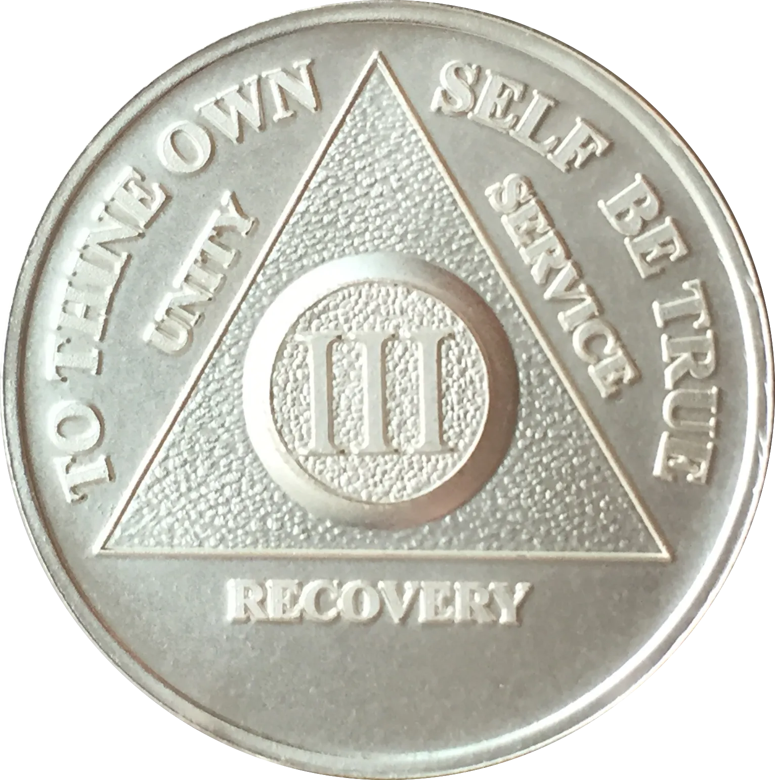 3 Year AA Medallion .999 Fine Silver Sobriety Chip