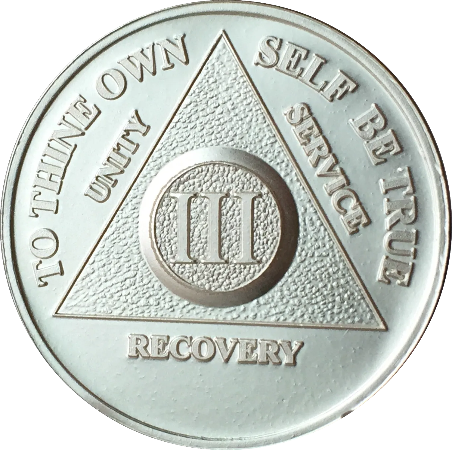 3 Year AA Medallion .999 Fine Silver Sobriety Chip