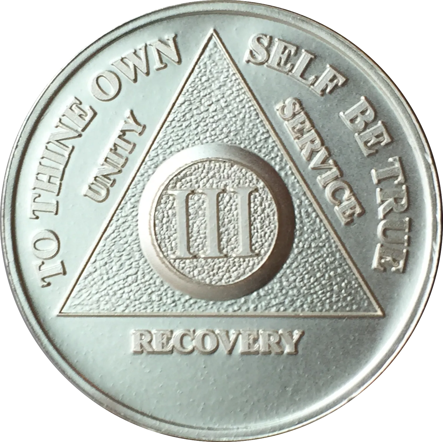 3 Year AA Medallion .999 Fine Silver Sobriety Chip