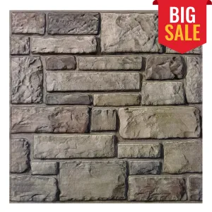 3D Rustic Brown Stone Peel and Stick Wall Tile