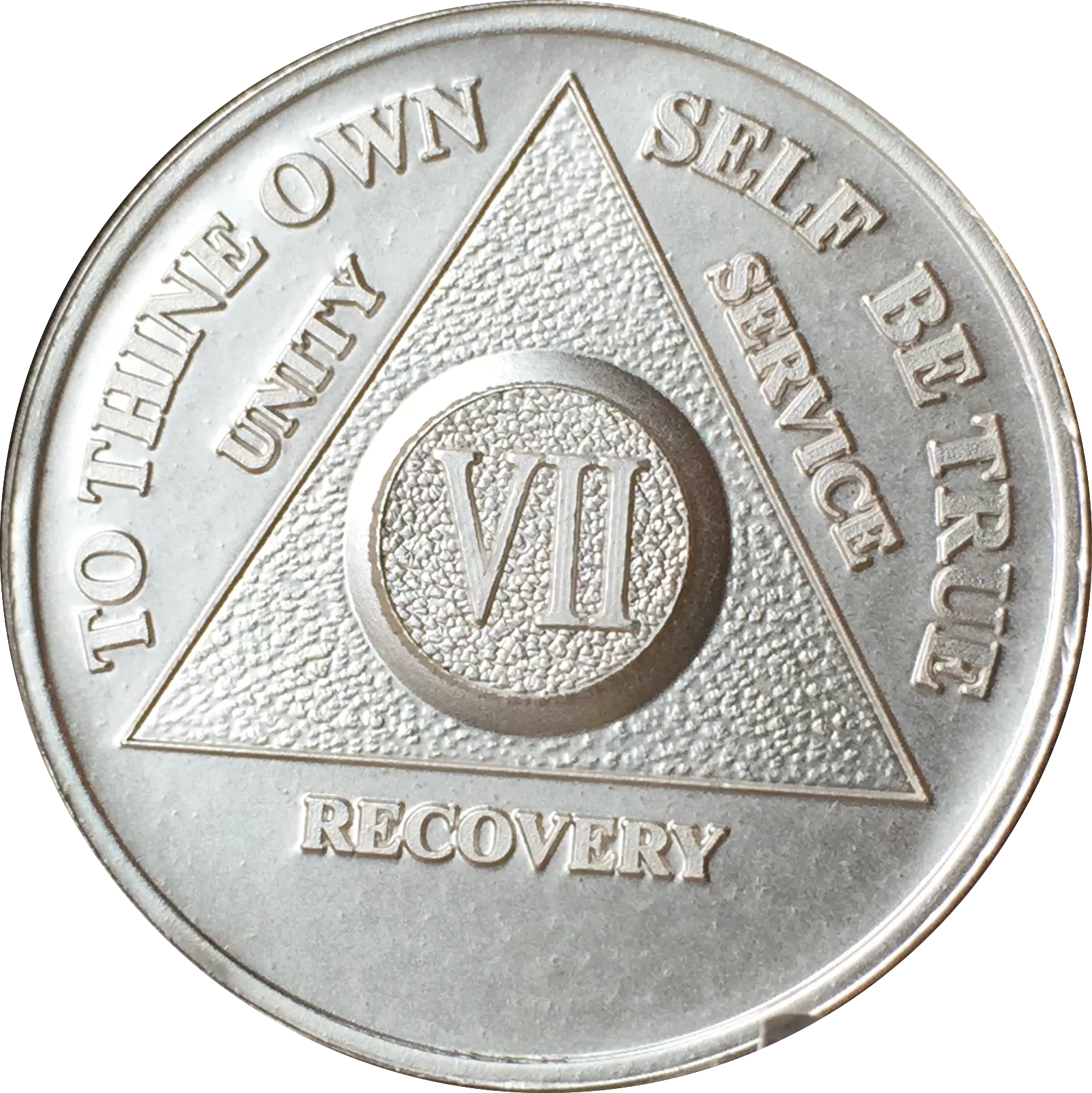 7 Year AA Medallion .999 Fine Silver Sobriety Chip