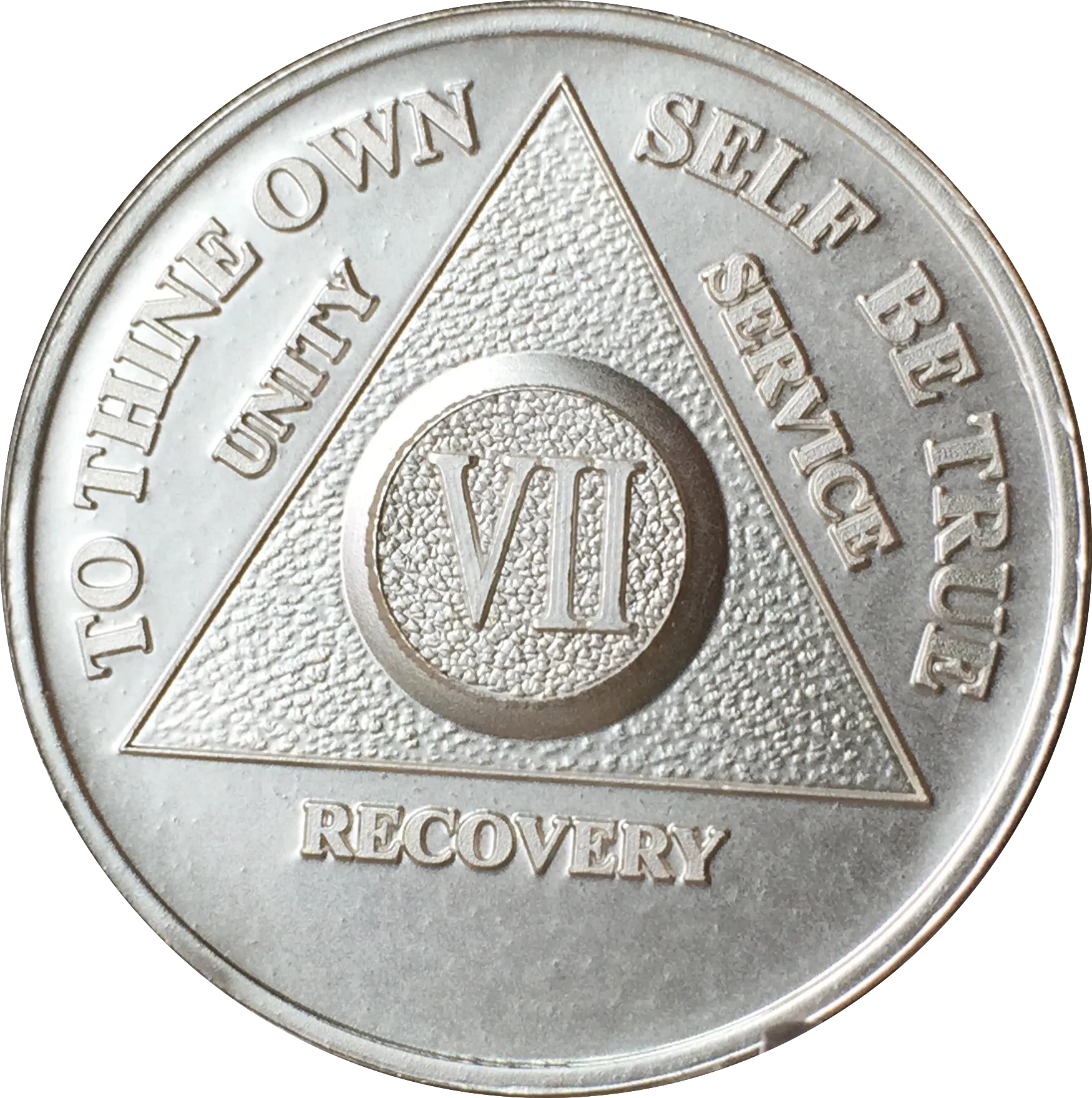 7 Year AA Medallion .999 Fine Silver Sobriety Chip