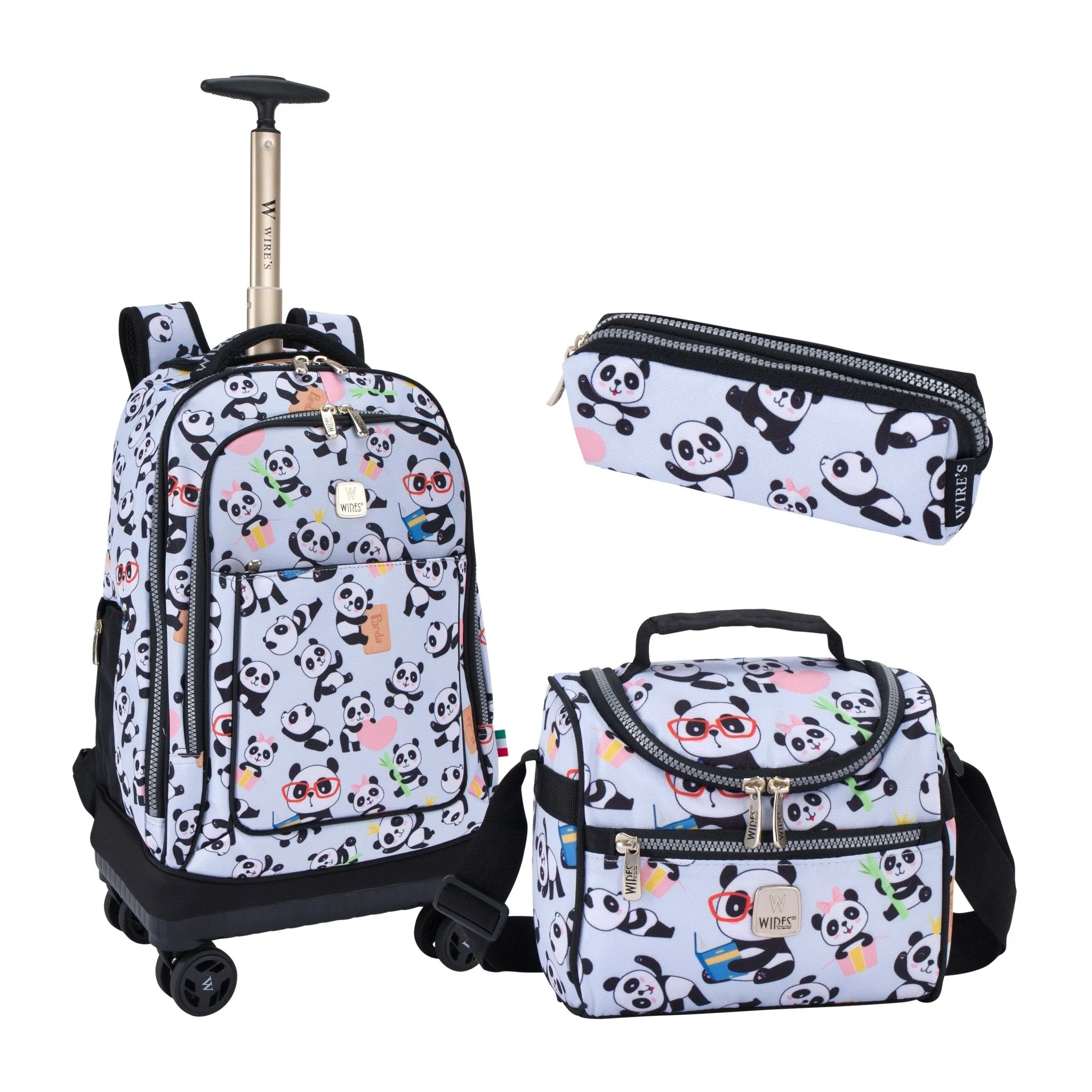 8-Wheels Multiple School Backpack Trolley Set (Lunch bag & Pencil Case)