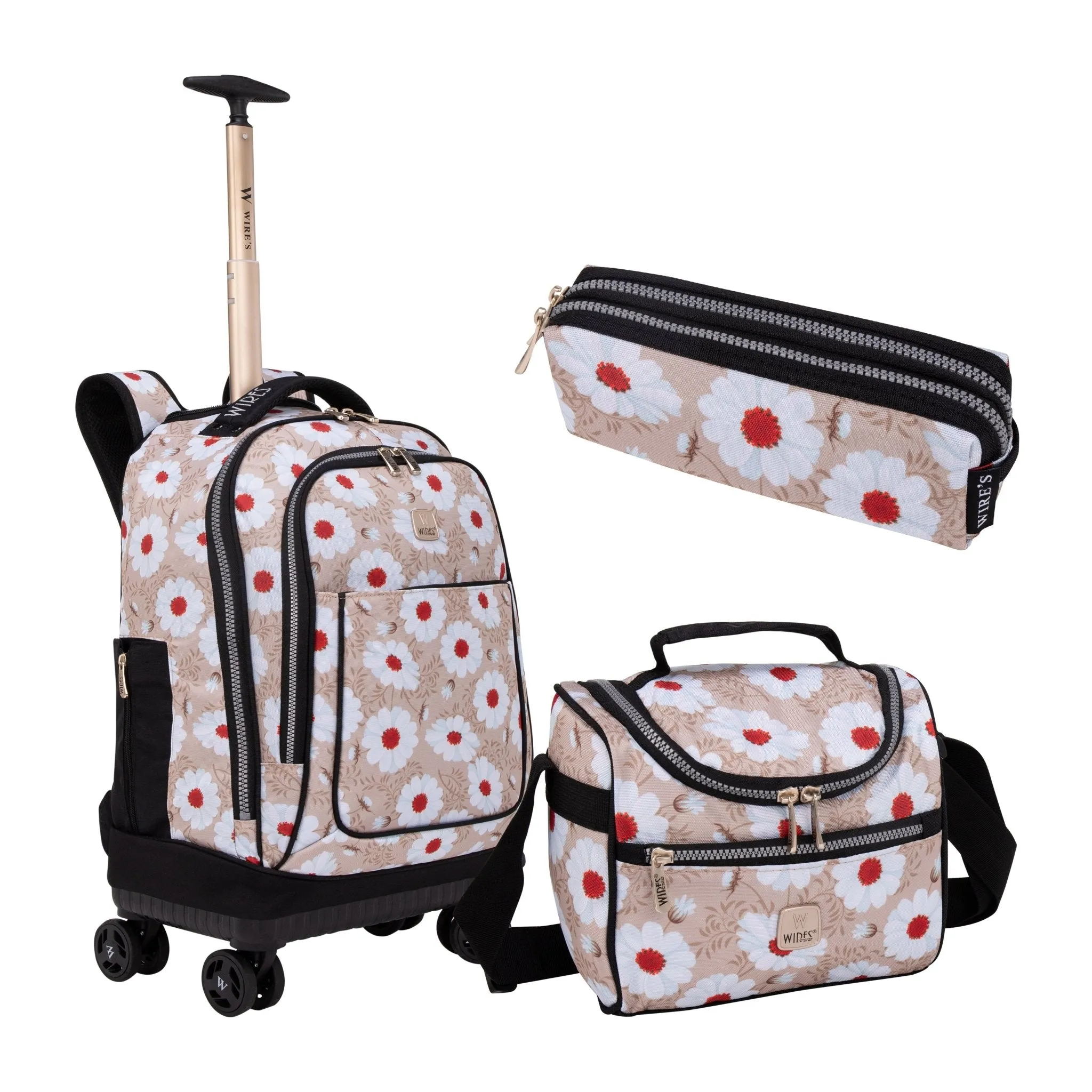 8-Wheels Multiple School Backpack Trolley Set (Lunch bag & Pencil Case)