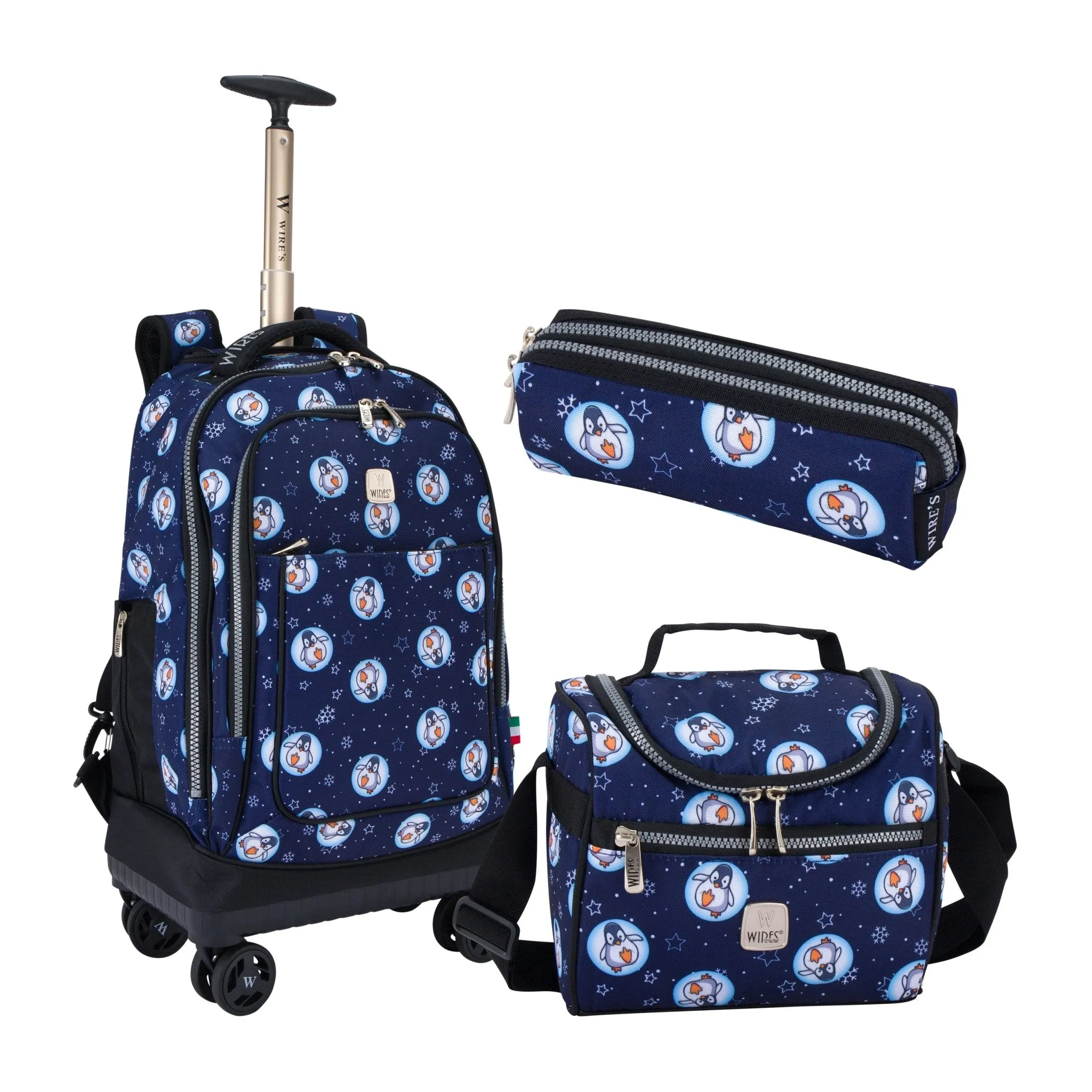 8-Wheels Multiple School Backpack Trolley Set (Lunch bag & Pencil Case)