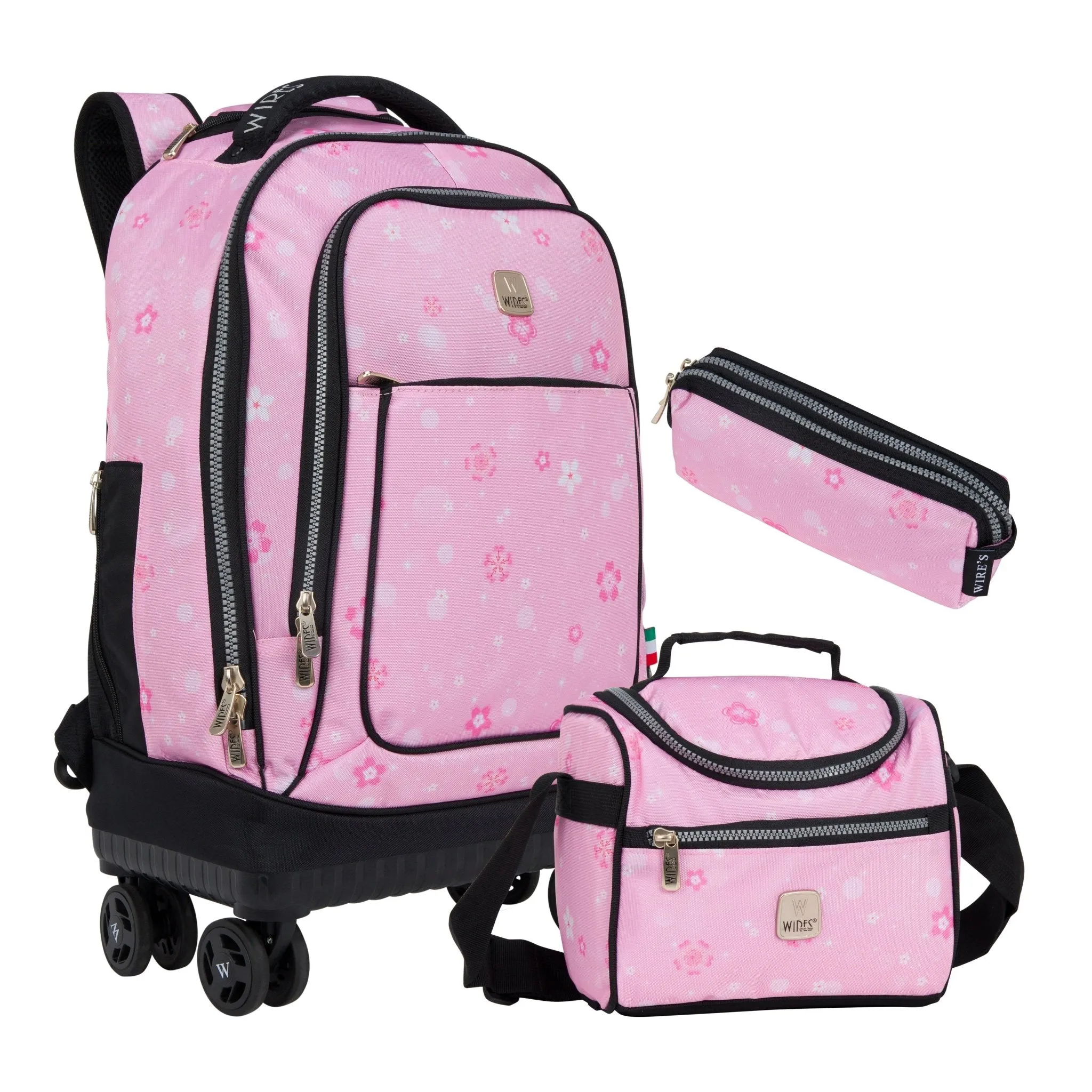 8-Wheels Multiple School Backpack Trolley Set (Lunch bag & Pencil Case)