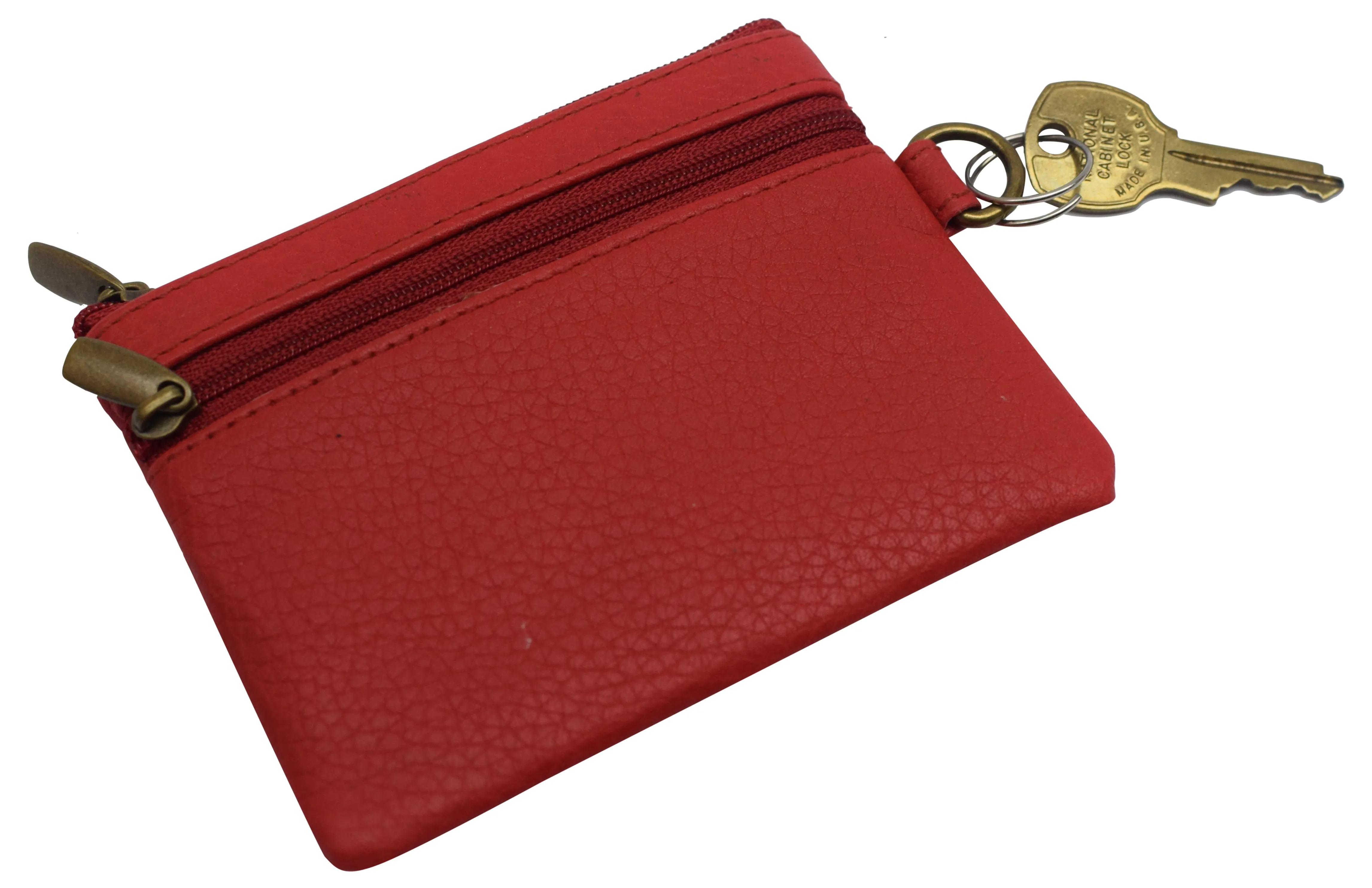 8100 CF Genuine Leather Womens Purses Coin Purse Cash Change Wallet Key Holder Money Pouch