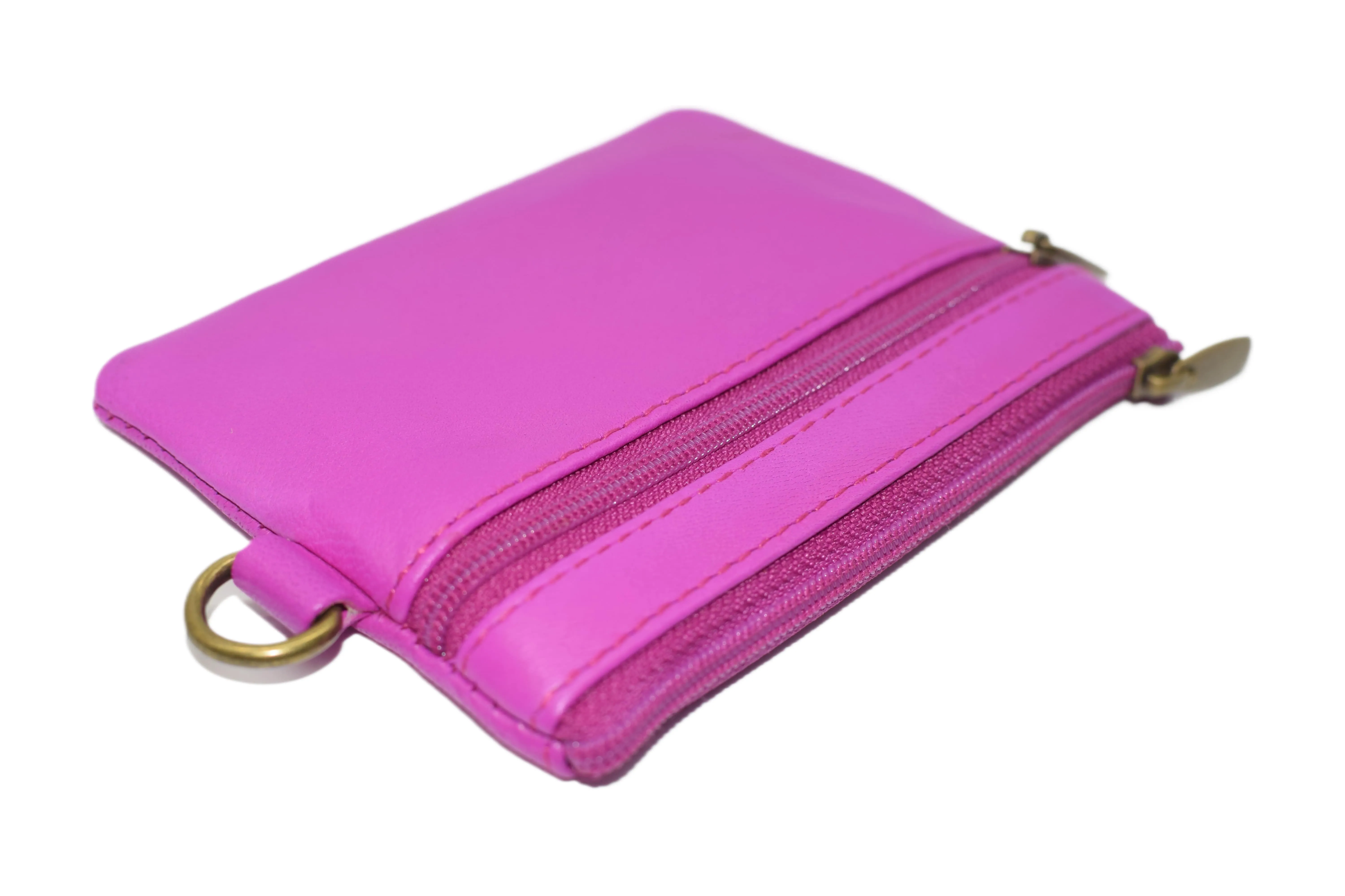 8100 CF Genuine Leather Womens Purses Coin Purse Cash Change Wallet Key Holder Money Pouch