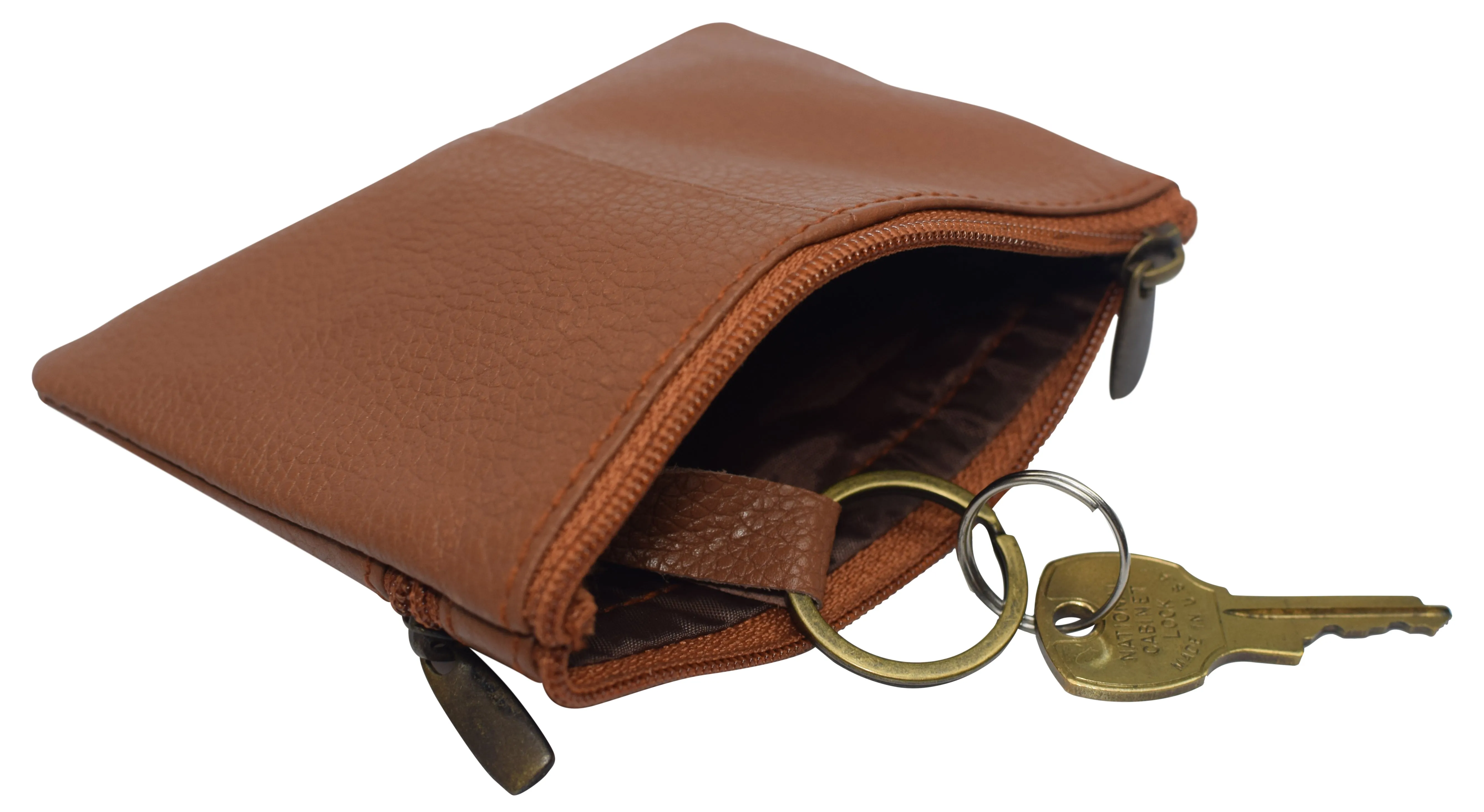 8100 CF Genuine Leather Womens Purses Coin Purse Cash Change Wallet Key Holder Money Pouch