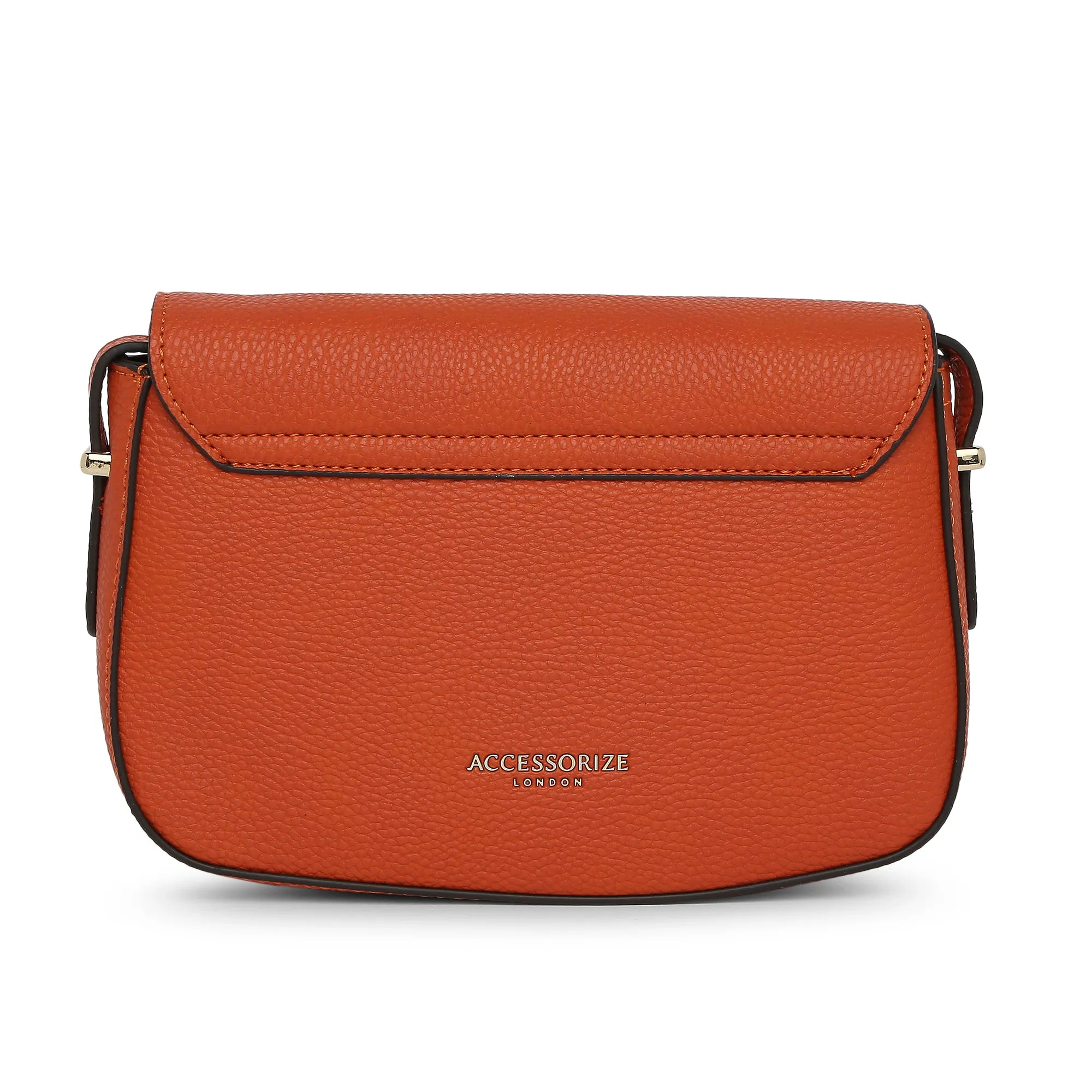 Accessorize London Women's Ruby Saddle Sling Bag-Orange