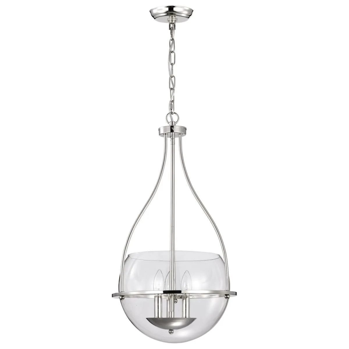 Amado 14 in. 3 lights Pendant Light Polished Nickel Finish