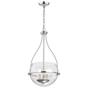 Amado 14 in. 3 lights Pendant Light Polished Nickel Finish