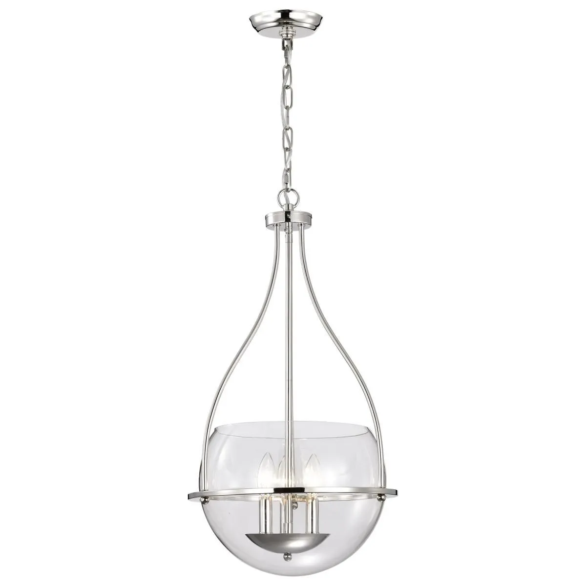 Amado 14 in. 3 lights Pendant Light Polished Nickel Finish