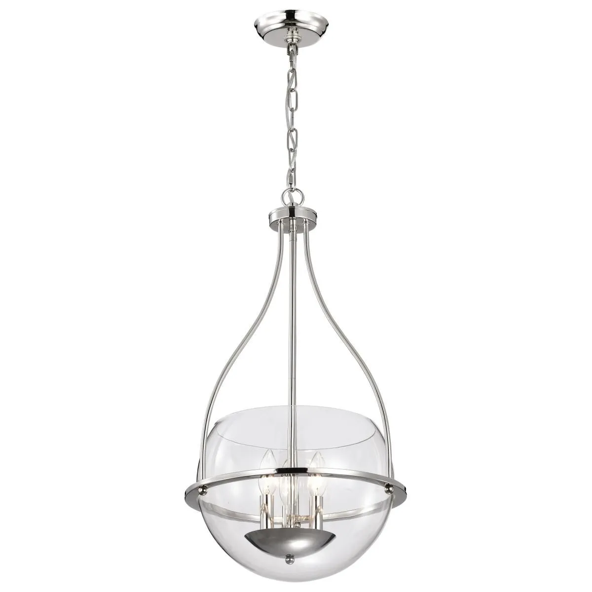 Amado 14 in. 3 lights Pendant Light Polished Nickel Finish