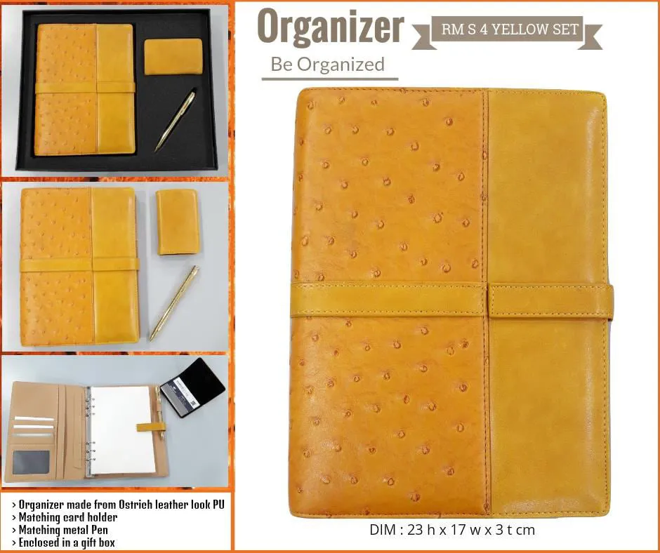 AMS-RM S 4 - (Mustard yellow) PU Leather Organizer