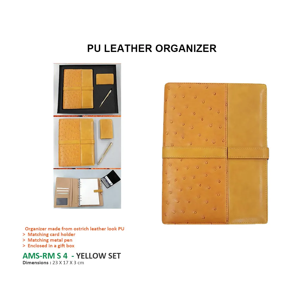 AMS-RM S 4 - (Mustard yellow) PU Leather Organizer