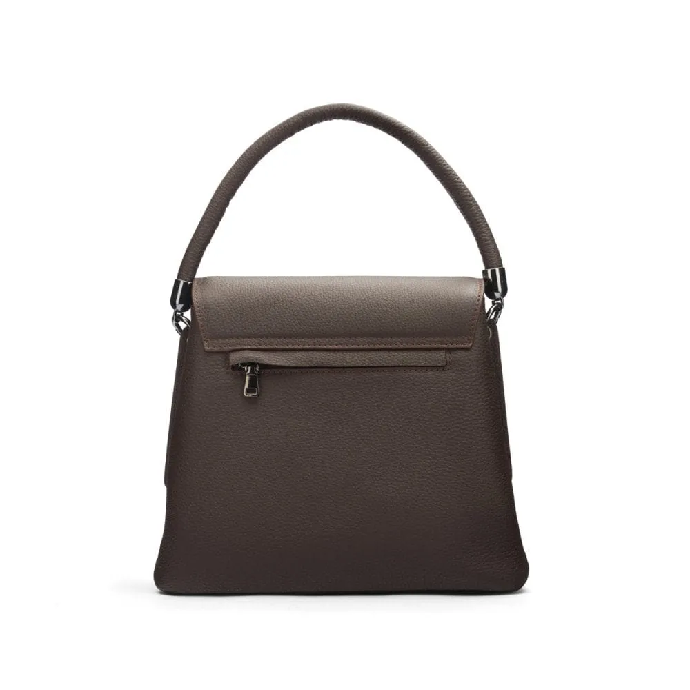 Amy Flap Over Handbag - Brown