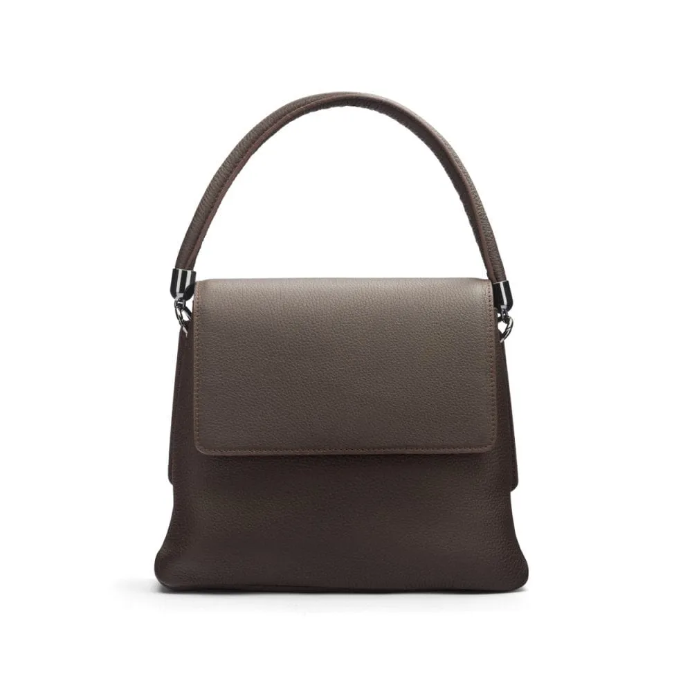 Amy Flap Over Handbag - Brown