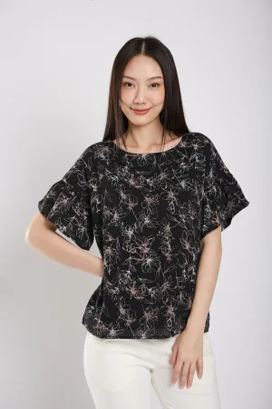 Ayumi Blouse in Black Floral