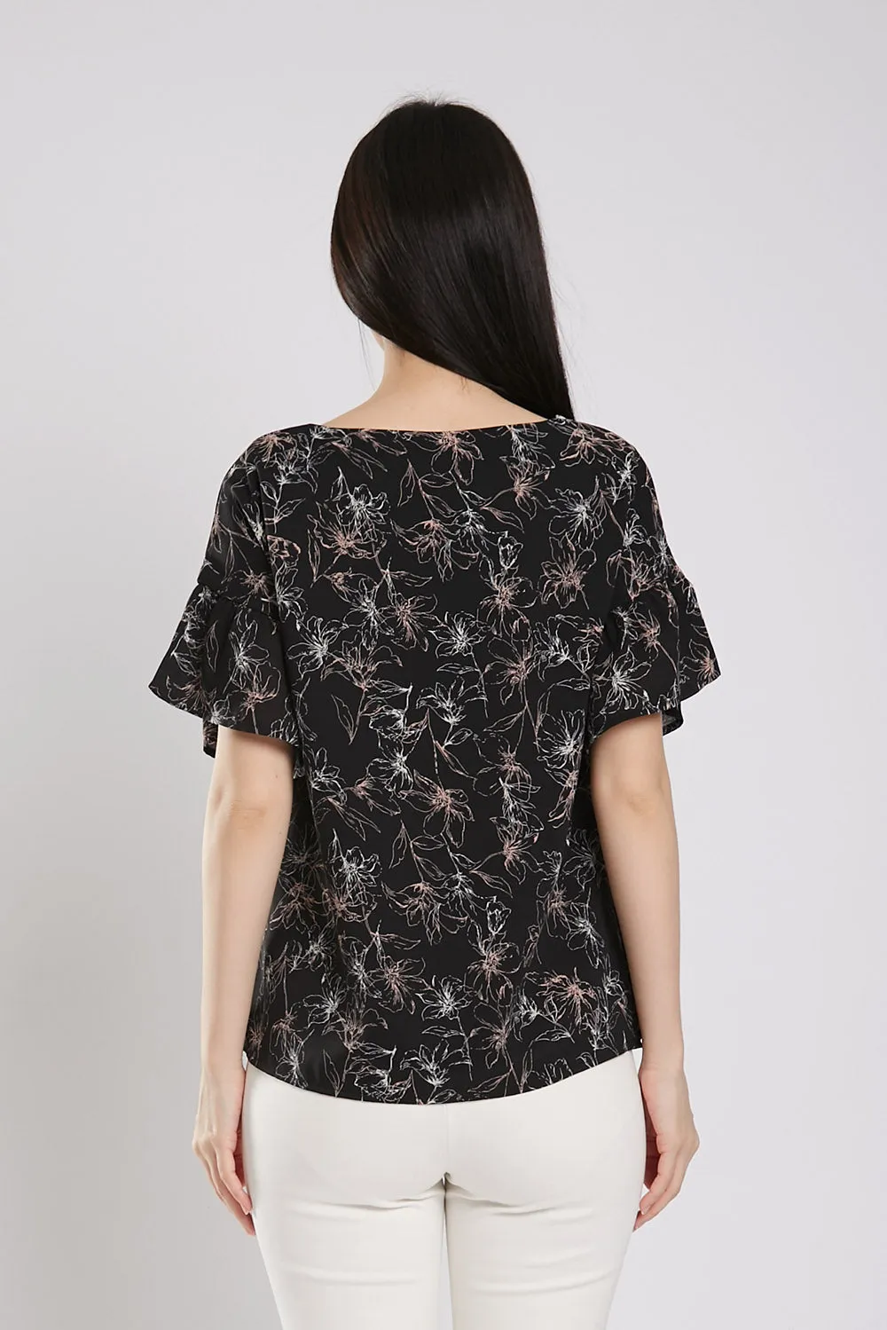 Ayumi Blouse in Black Floral