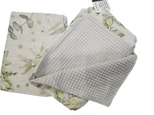 Baby Blanket - Muslin Waffle - Green Leaf