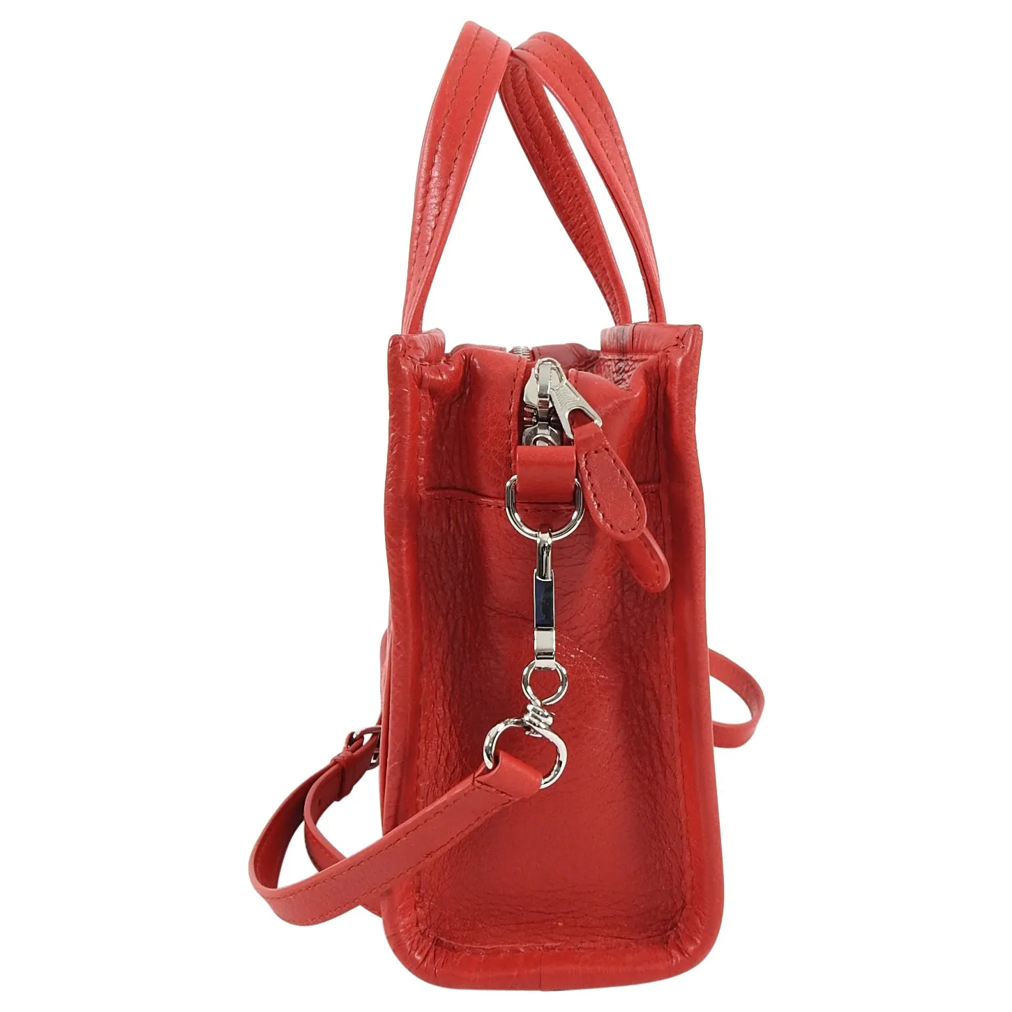 Balenciaga Red XXS Bazaar Crossbody Tote Bag