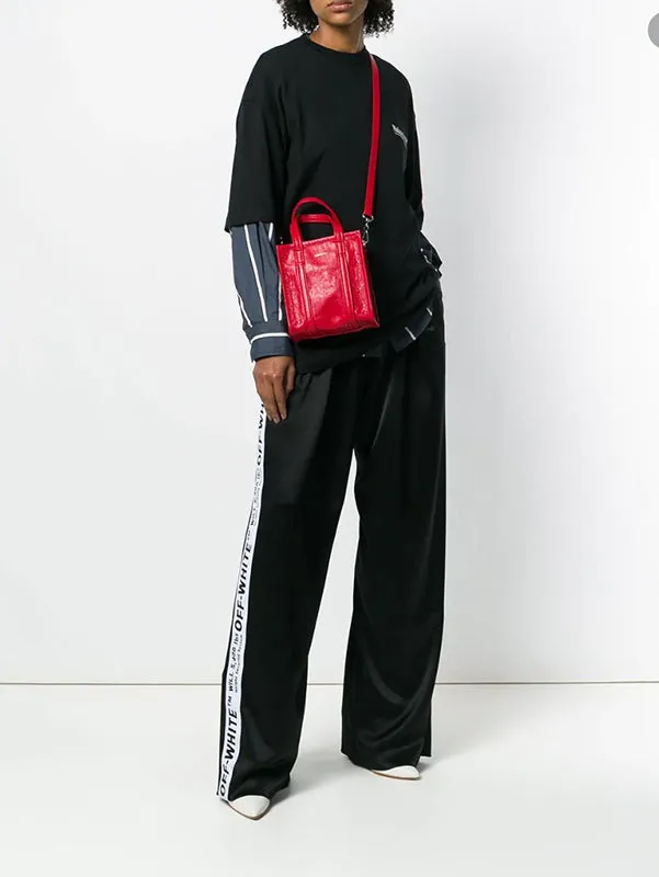 Balenciaga Red XXS Bazaar Crossbody Tote Bag