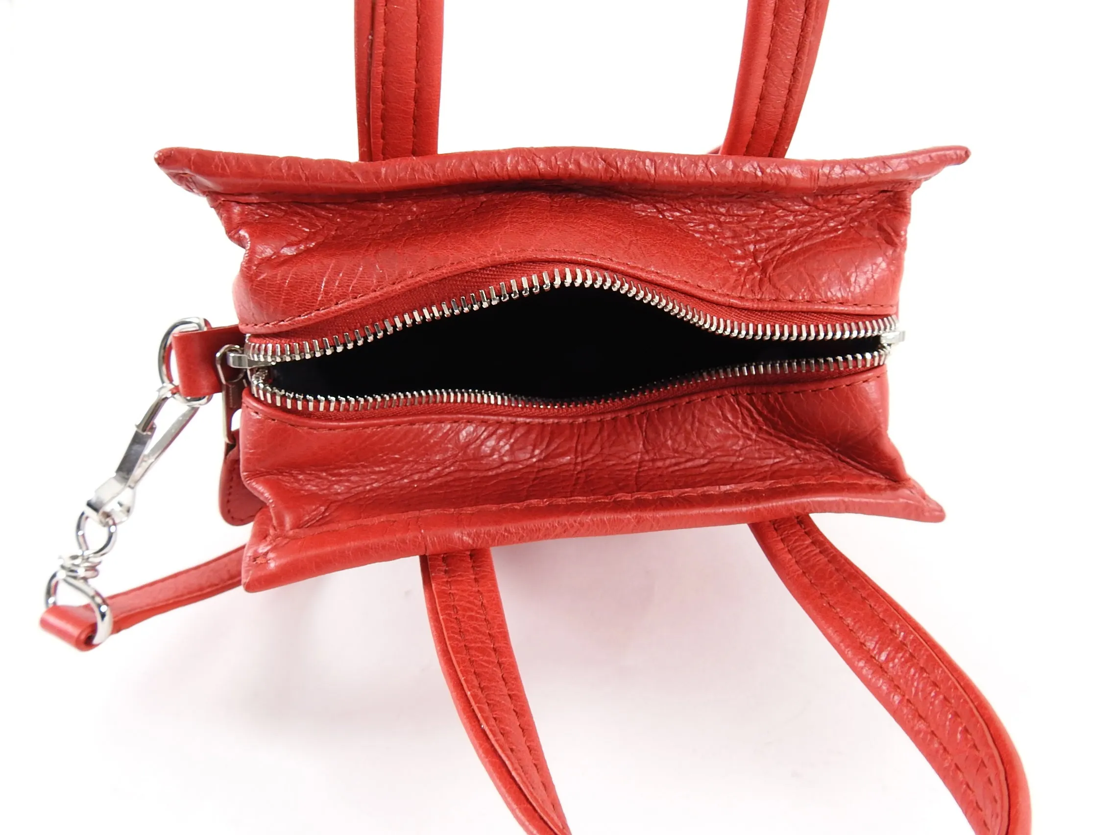 Balenciaga Red XXS Bazaar Crossbody Tote Bag