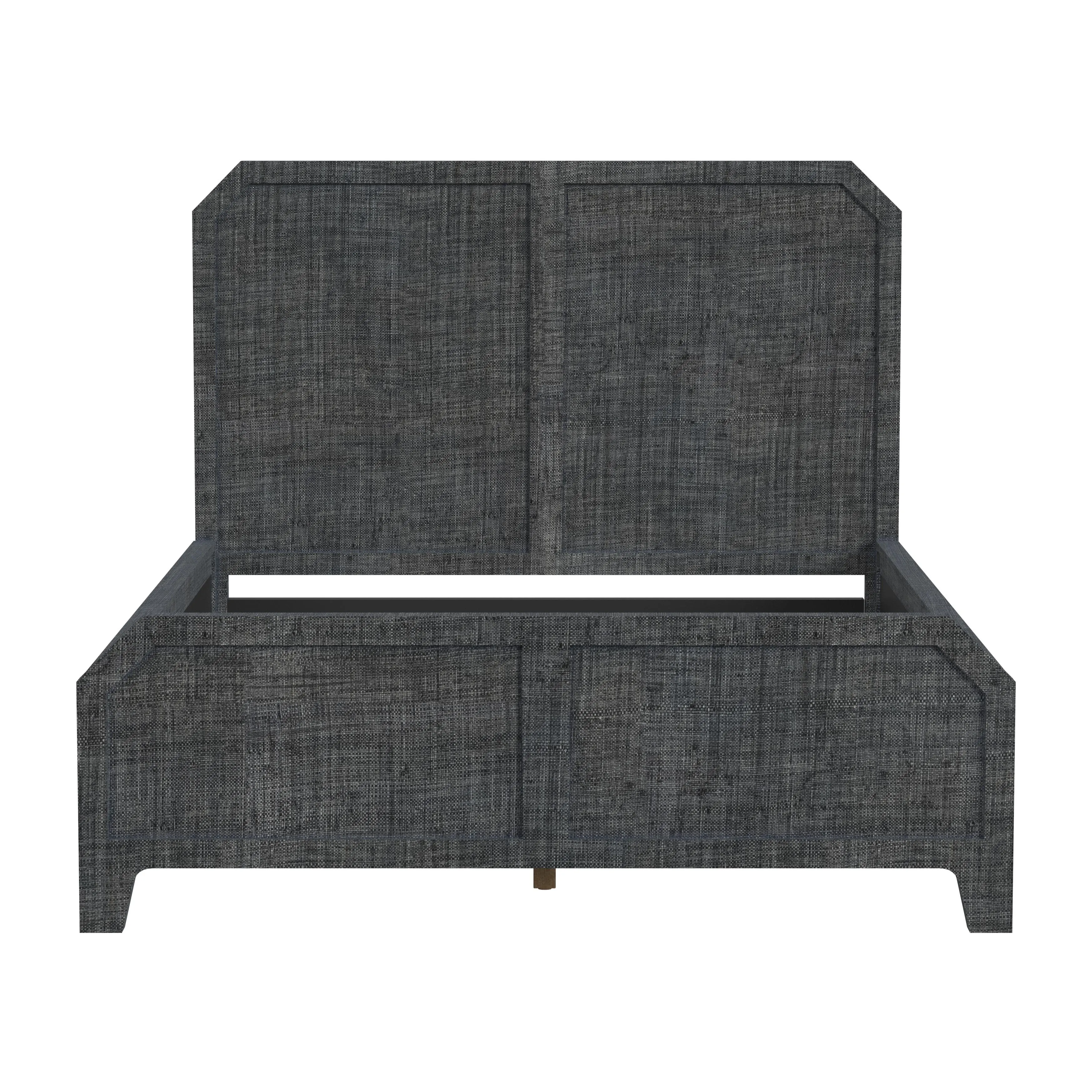 Bar Harbor Queen Raffia Panel Bed in Gray  5706420