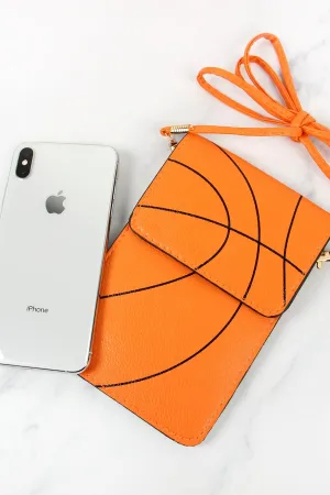 BASKETBALL CROSSBODY WITH CLEAR WINDOW CELLPHONE BAG/6PCS