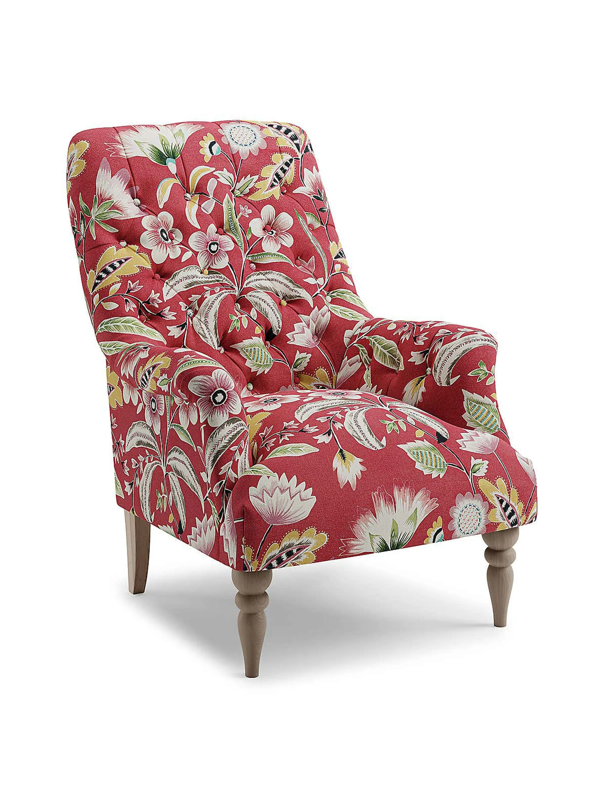 Bibury Button Joy floral print occasional armchair