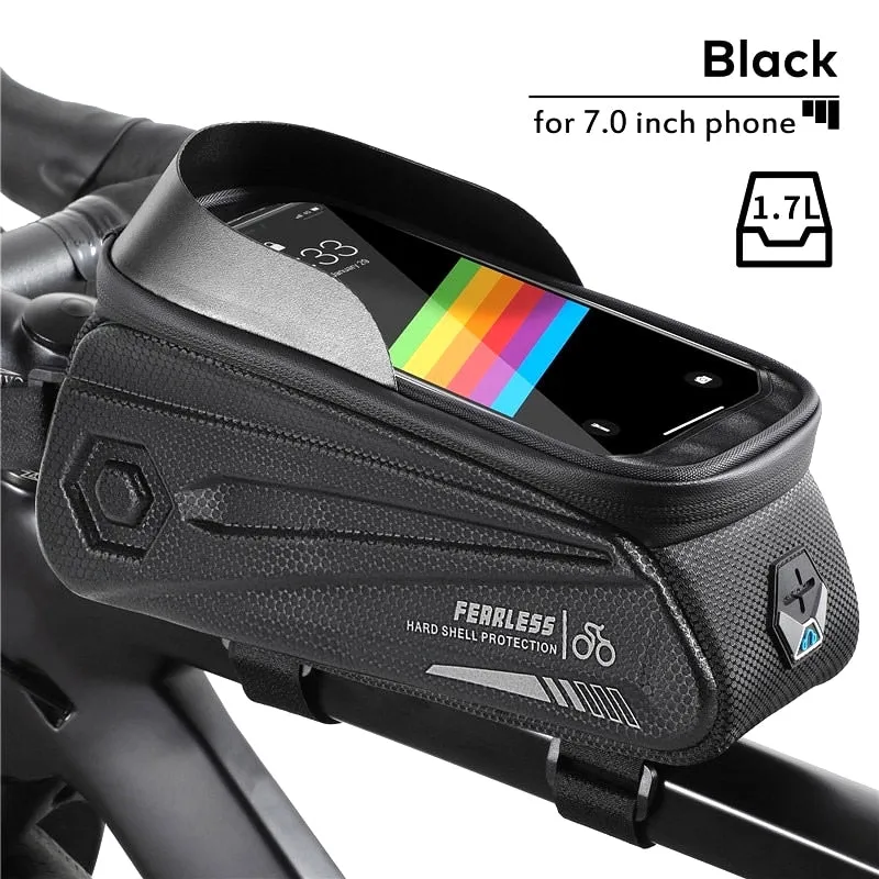 Bicycle Bag 6.0-7.2 Inch Phone Bag Waterproof Front Frame Cycling Bag Sensitive Touch Screen MTB Road Bike Bag