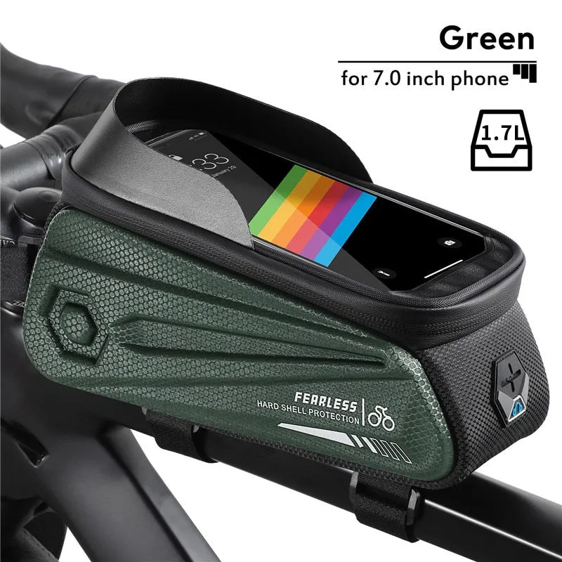 Bicycle Bag 6.0-7.2 Inch Phone Bag Waterproof Front Frame Cycling Bag Sensitive Touch Screen MTB Road Bike Bag