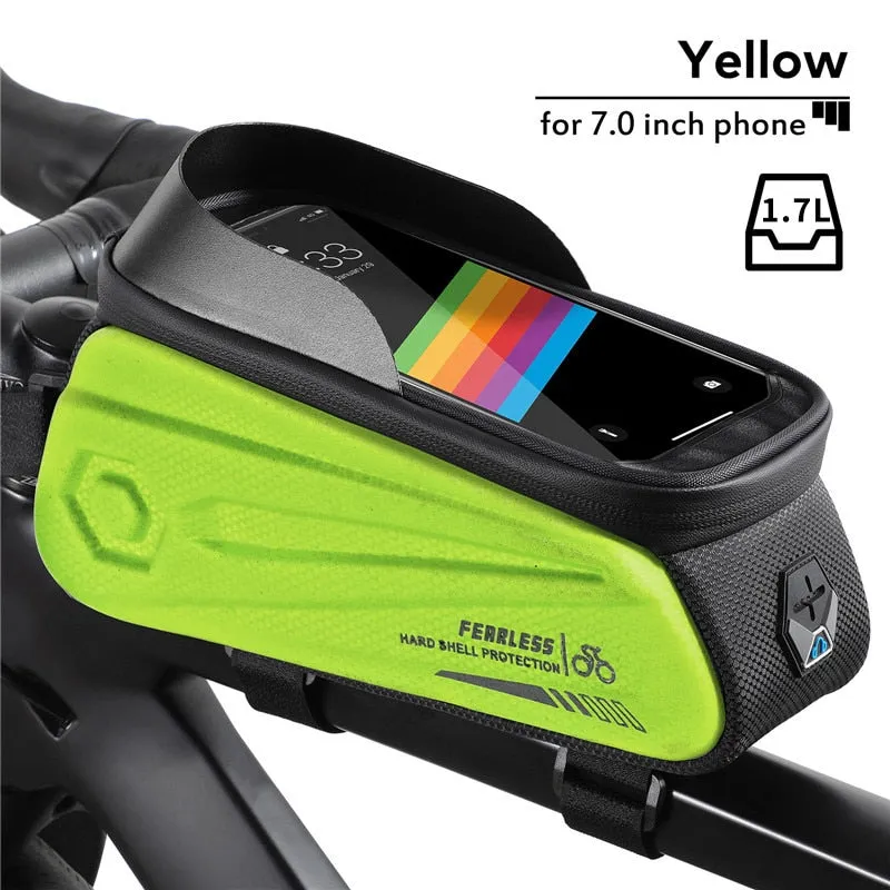 Bicycle Bag 6.0-7.2 Inch Phone Bag Waterproof Front Frame Cycling Bag Sensitive Touch Screen MTB Road Bike Bag