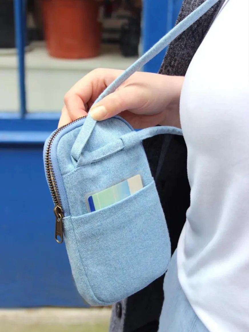 Bill Pochette téléphone Denim Bleu | Hindbag