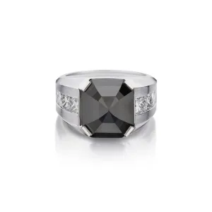 BLACK DIAMOND & PRINCESS CUT DIAMOND RING