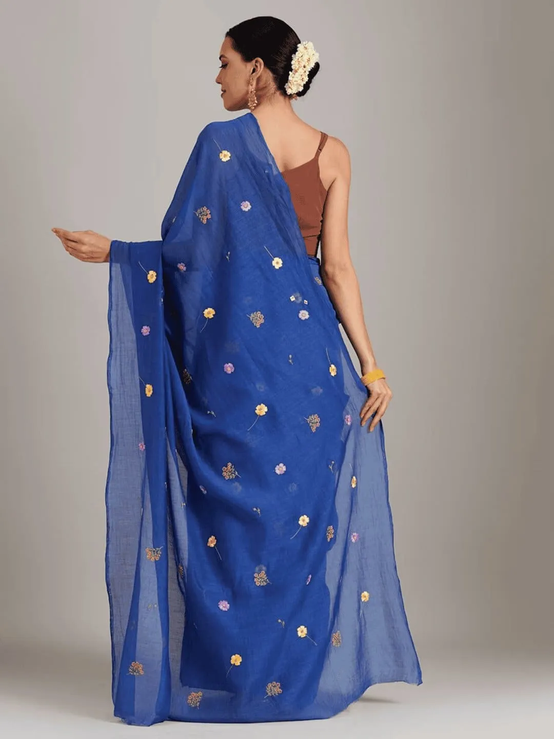 Blue Adda Work Silk Chanderi Saree